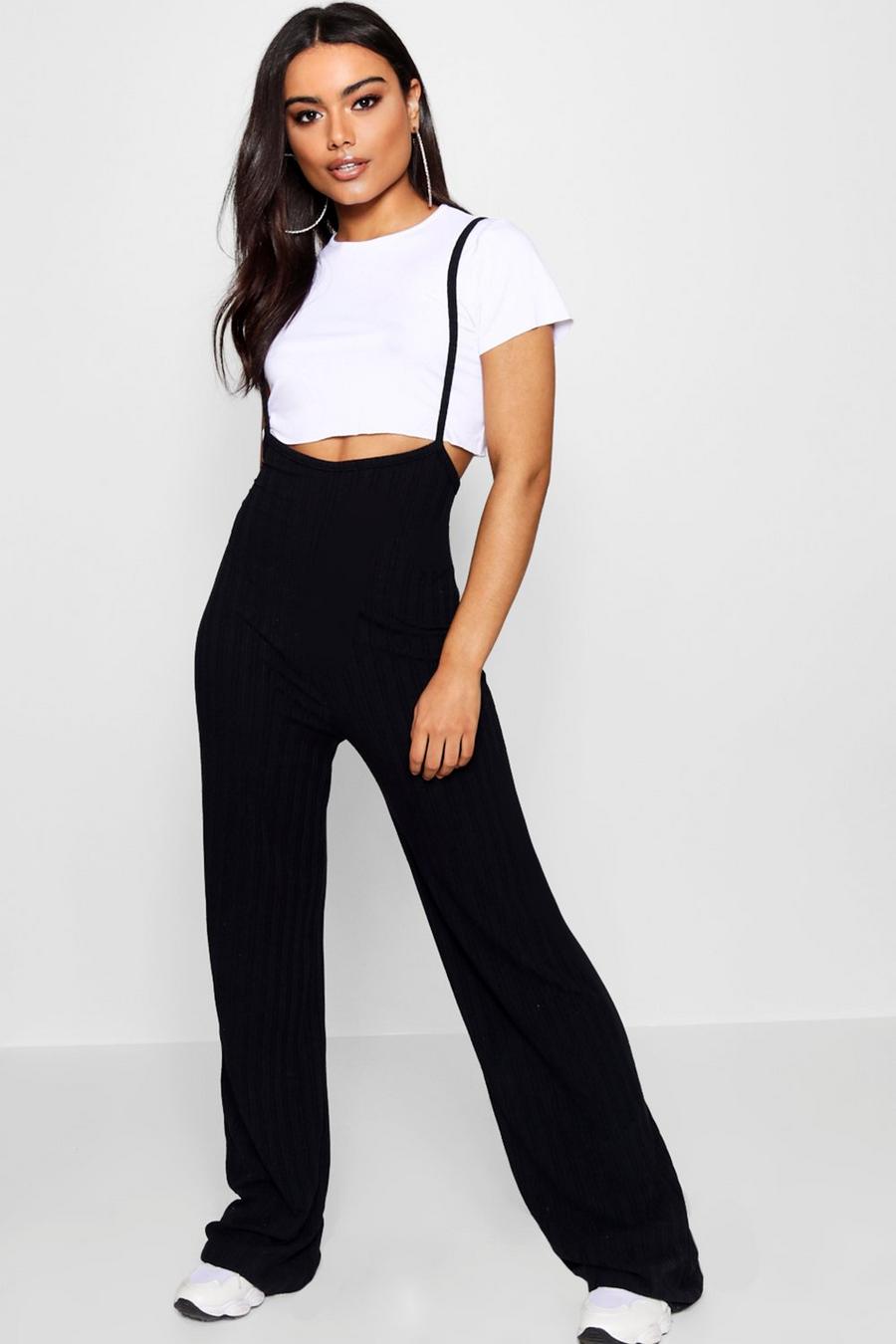 Crop T-Shirt Strappy Jumpsuit Two-Piece Set image number 1