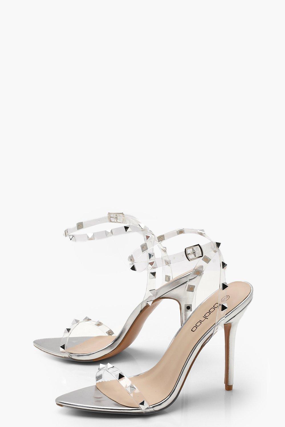 clear strap studded sandals