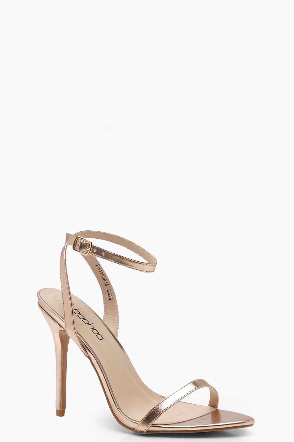 rose gold clear strap point toe barely there sandal