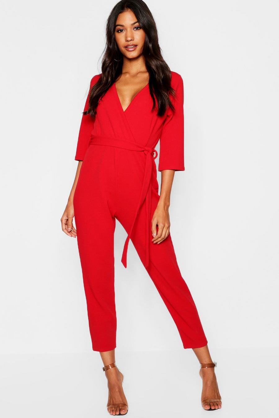 Wickel-Jumpsuit, Rot image number 1