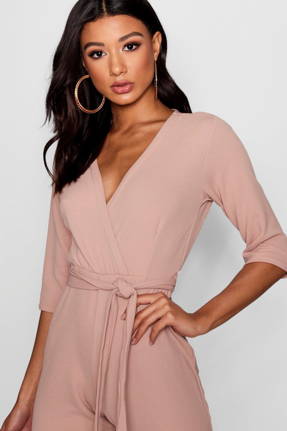 Boohoo wrap hot sale jumpsuit