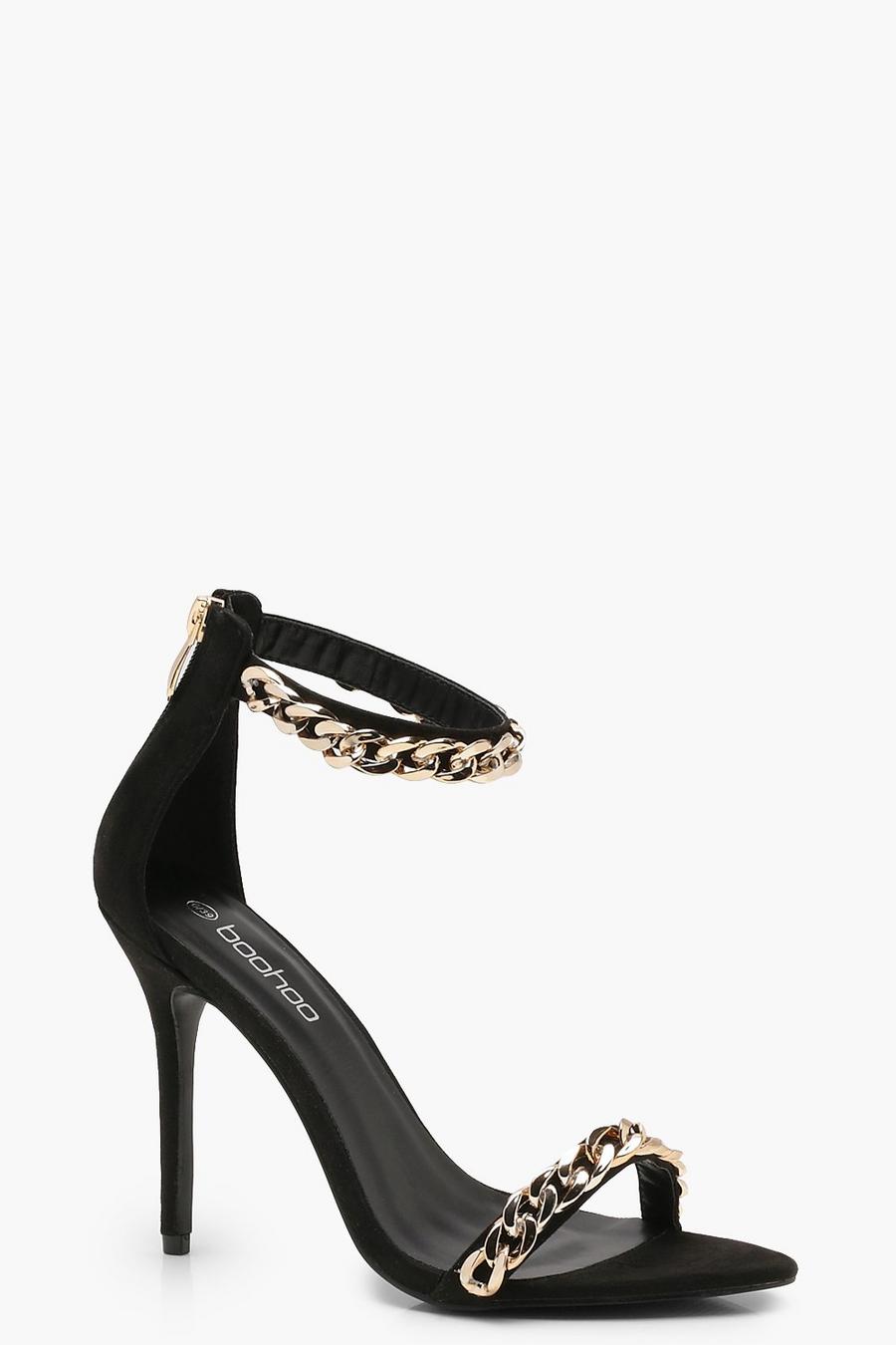 Chain Strap Pointed Barely There Heels image number 1