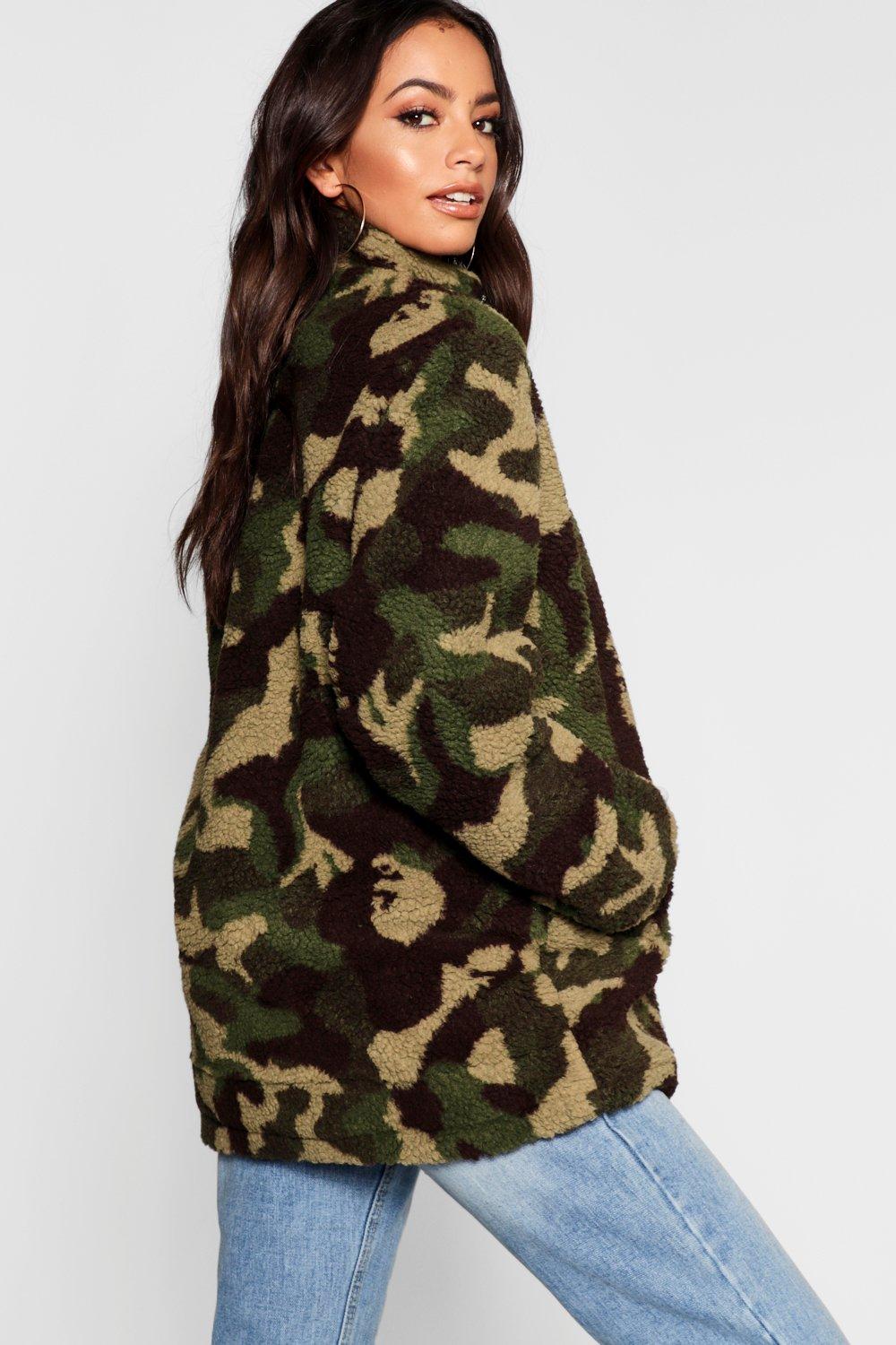 Camo fleece 2025 jacket women's