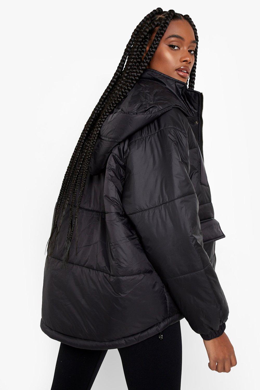 boohoo hooded padded jacket