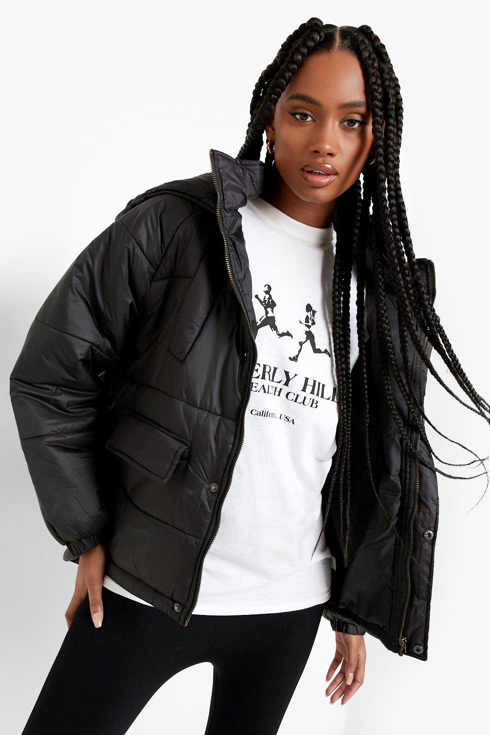 Boohoo black outlet puffer jacket