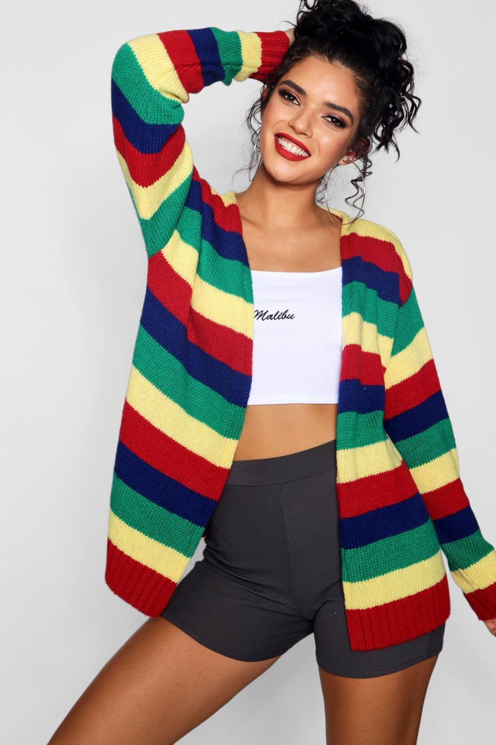 Cardigan arcobaleno in maglia soffice boohoo IT