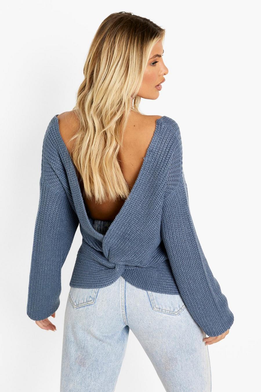 Denim Crop Twist Jumper image number 1