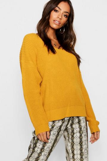 Mustard Yellow Crop Twist Sweater