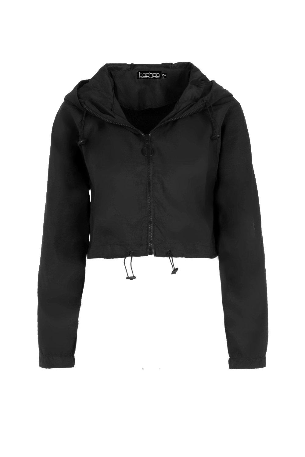 cropped windbreaker hoodie