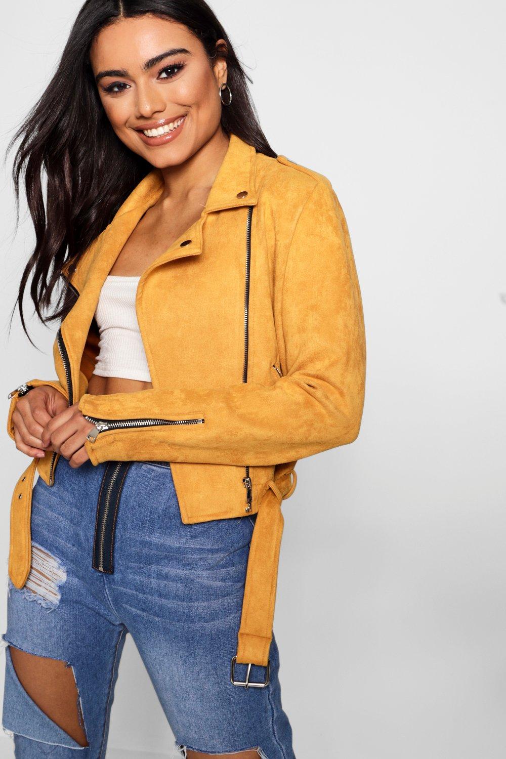 Premium faux suede biker jacket online