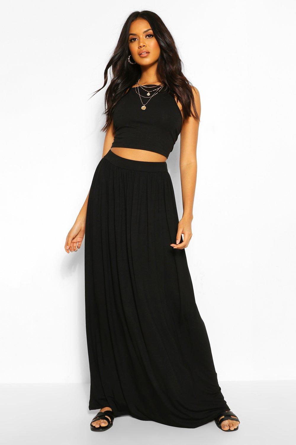 boohoo jersey maxi skirt