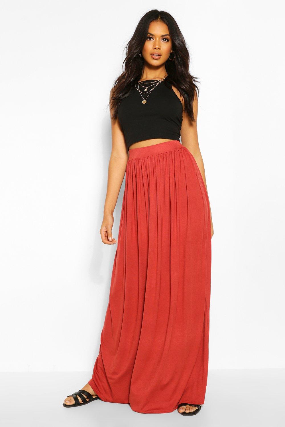 boohoo jersey maxi skirt
