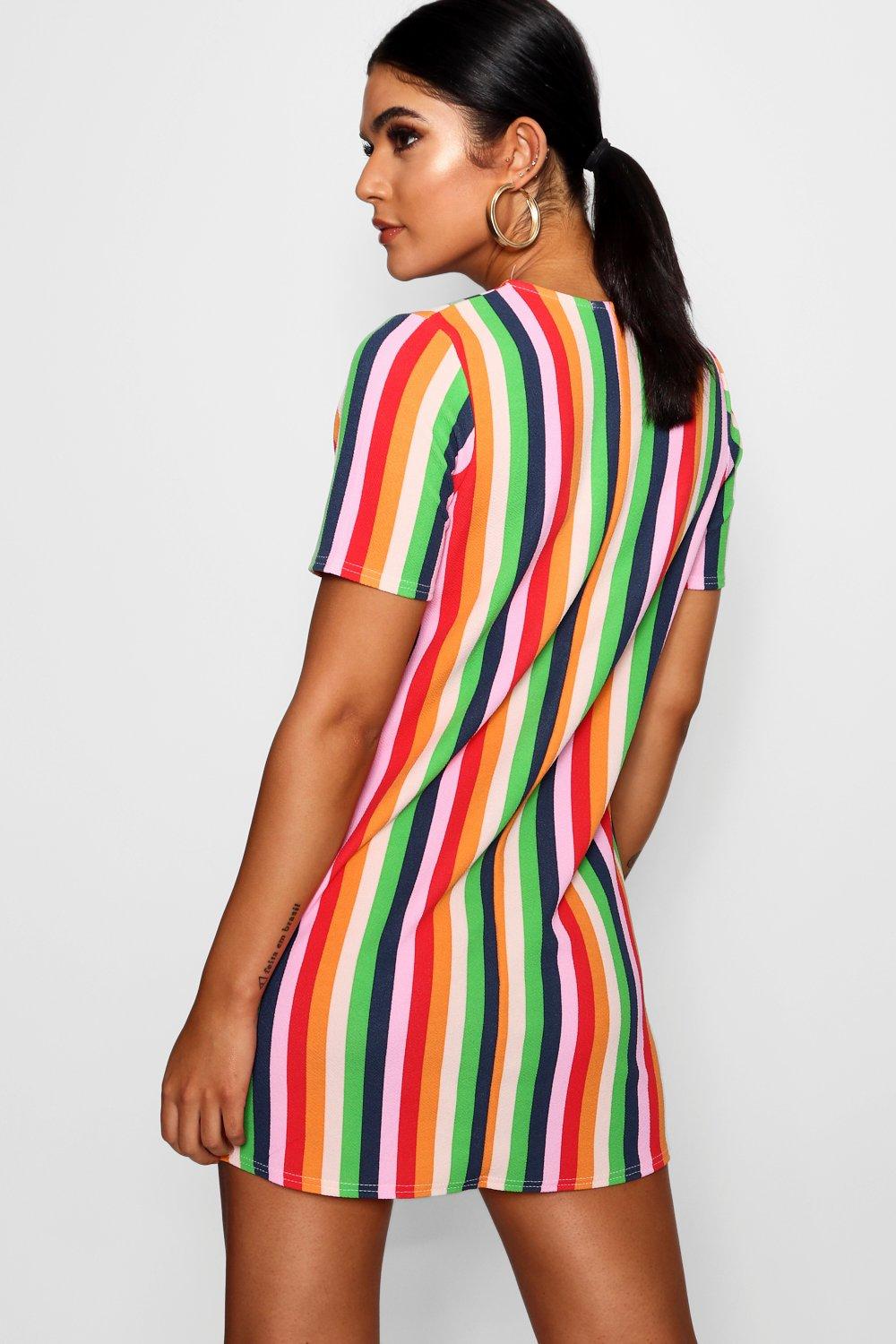 rainbow shift dress