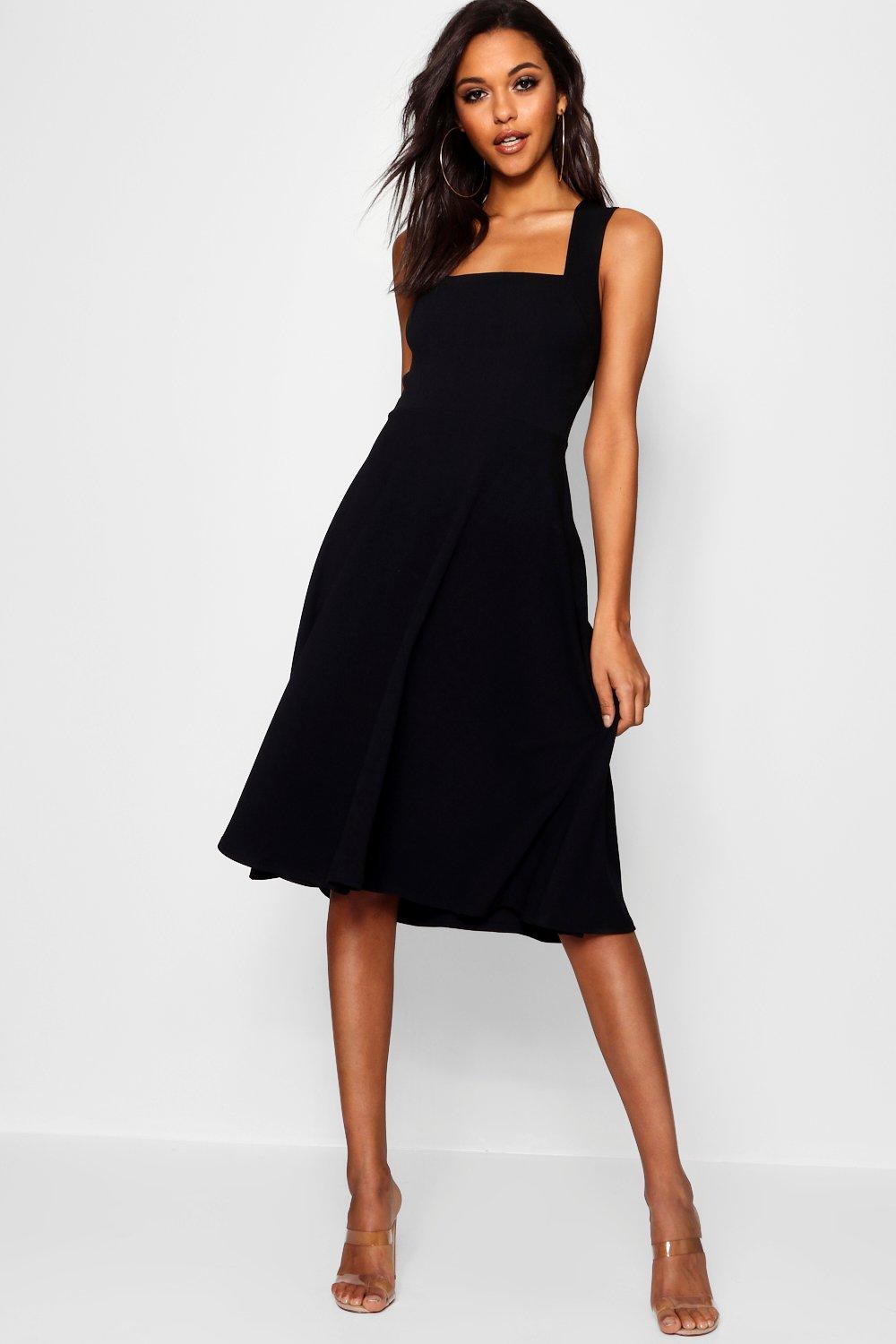 Boohoo square 2025 neck skater dress