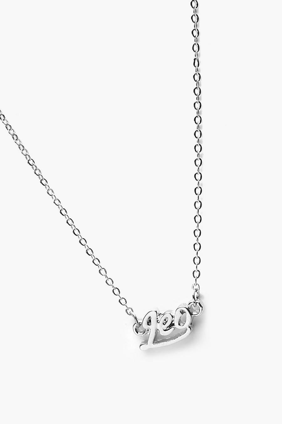 Silver Leo Star Sign Necklace image number 1