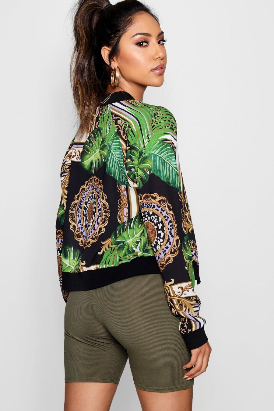Palm Chain Print Bomber image number 1