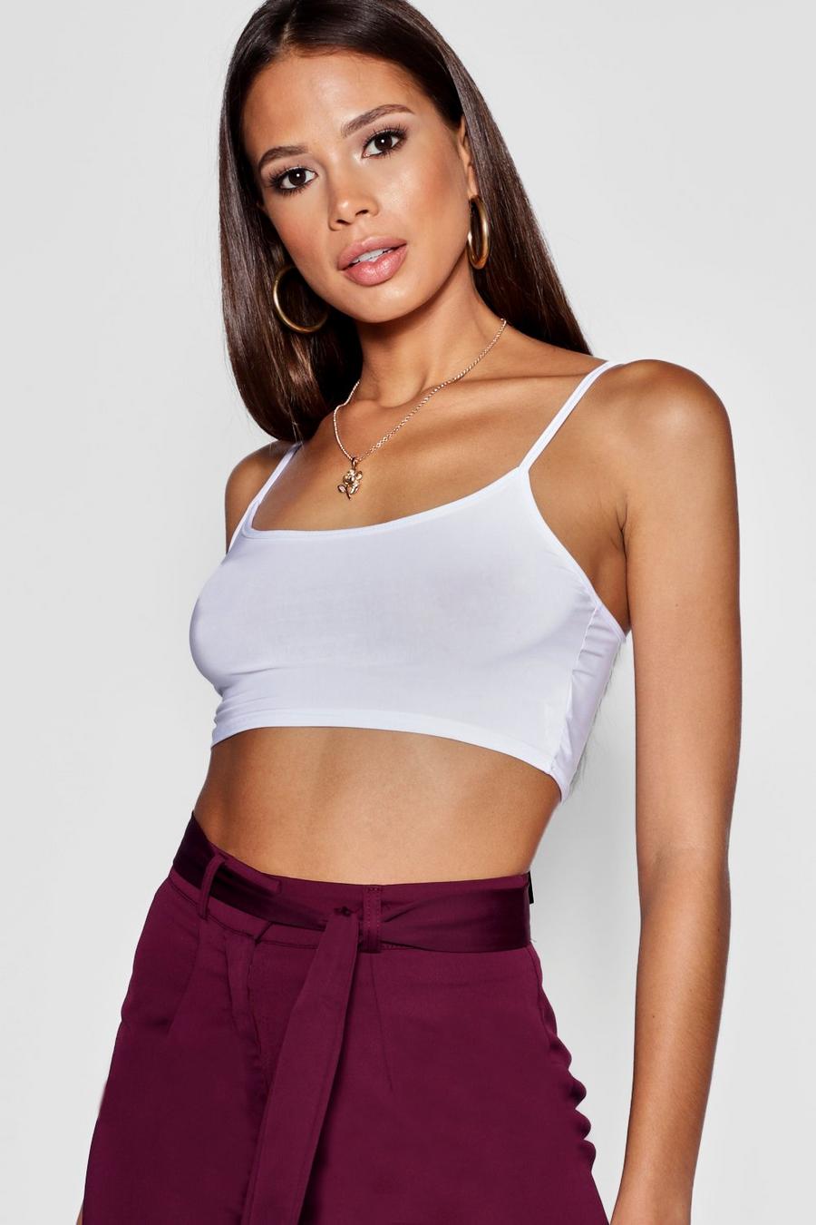 Tall Crop Top, White image number 1
