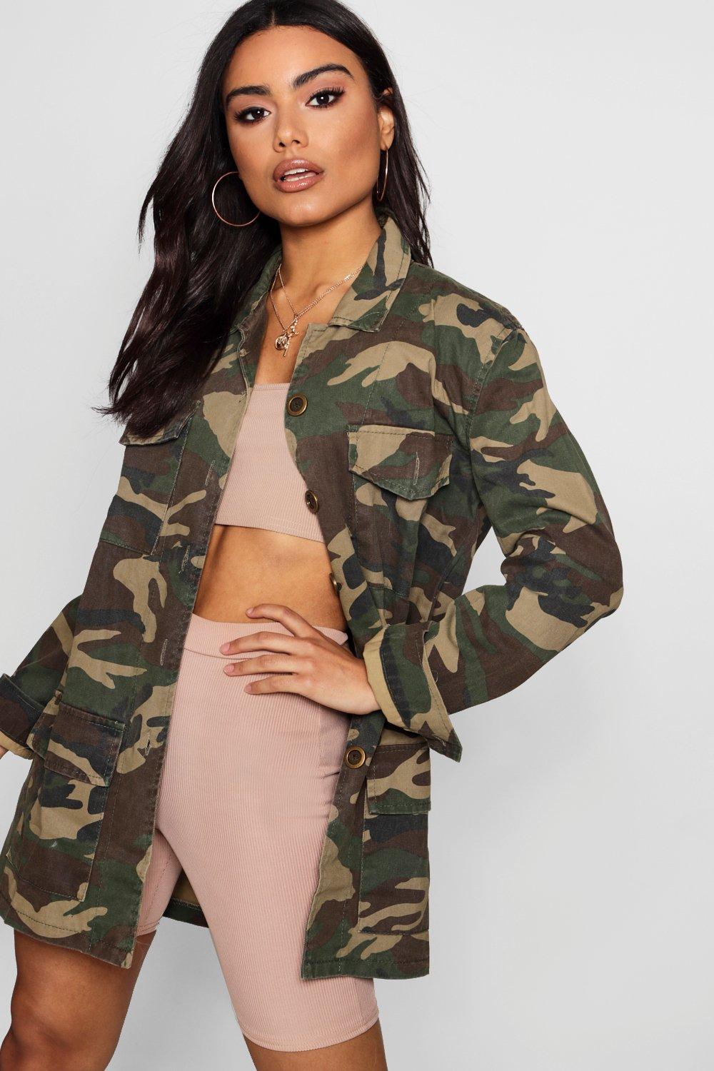 Oversized womens outlet camo jacket