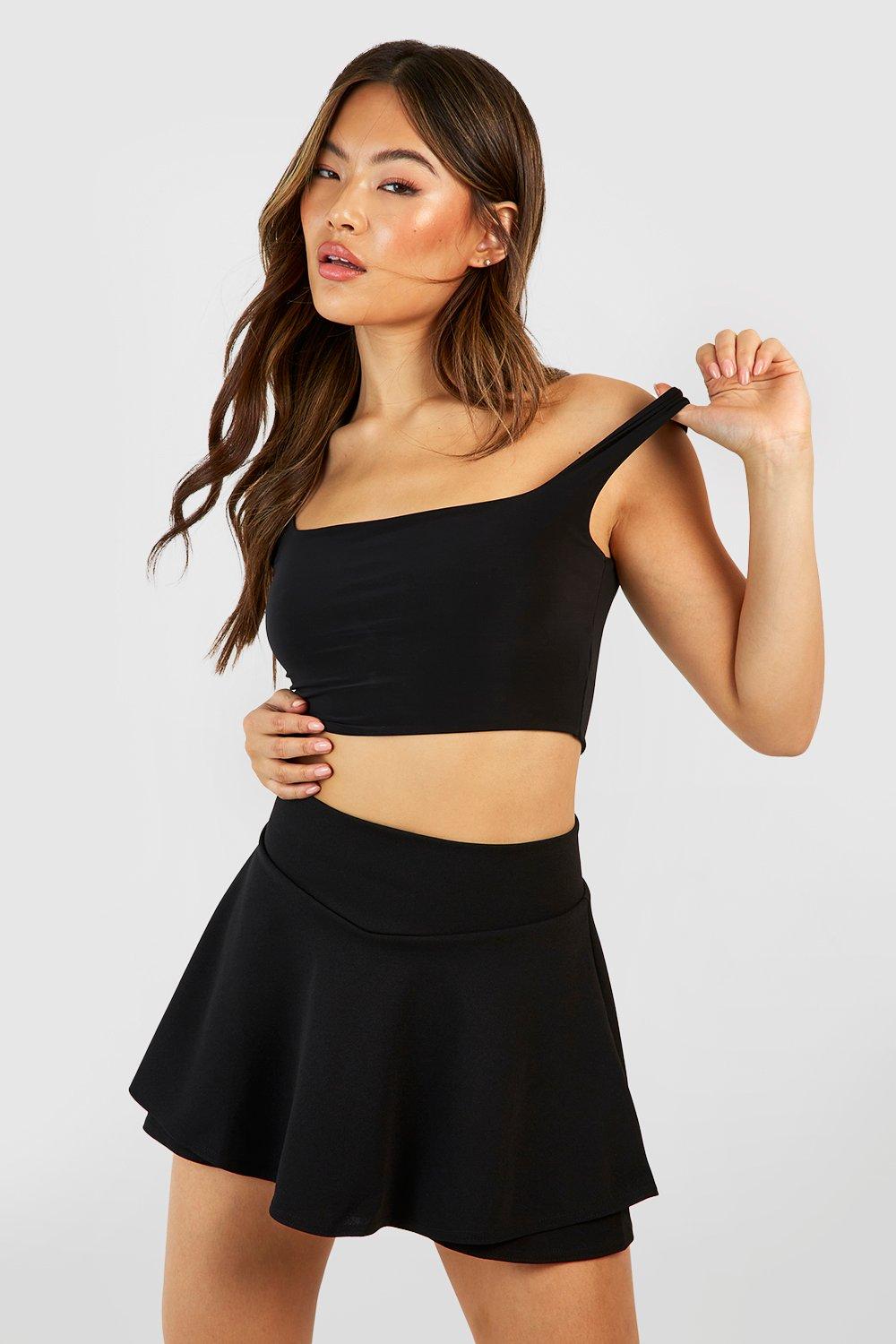 Boohoo black hot sale skort