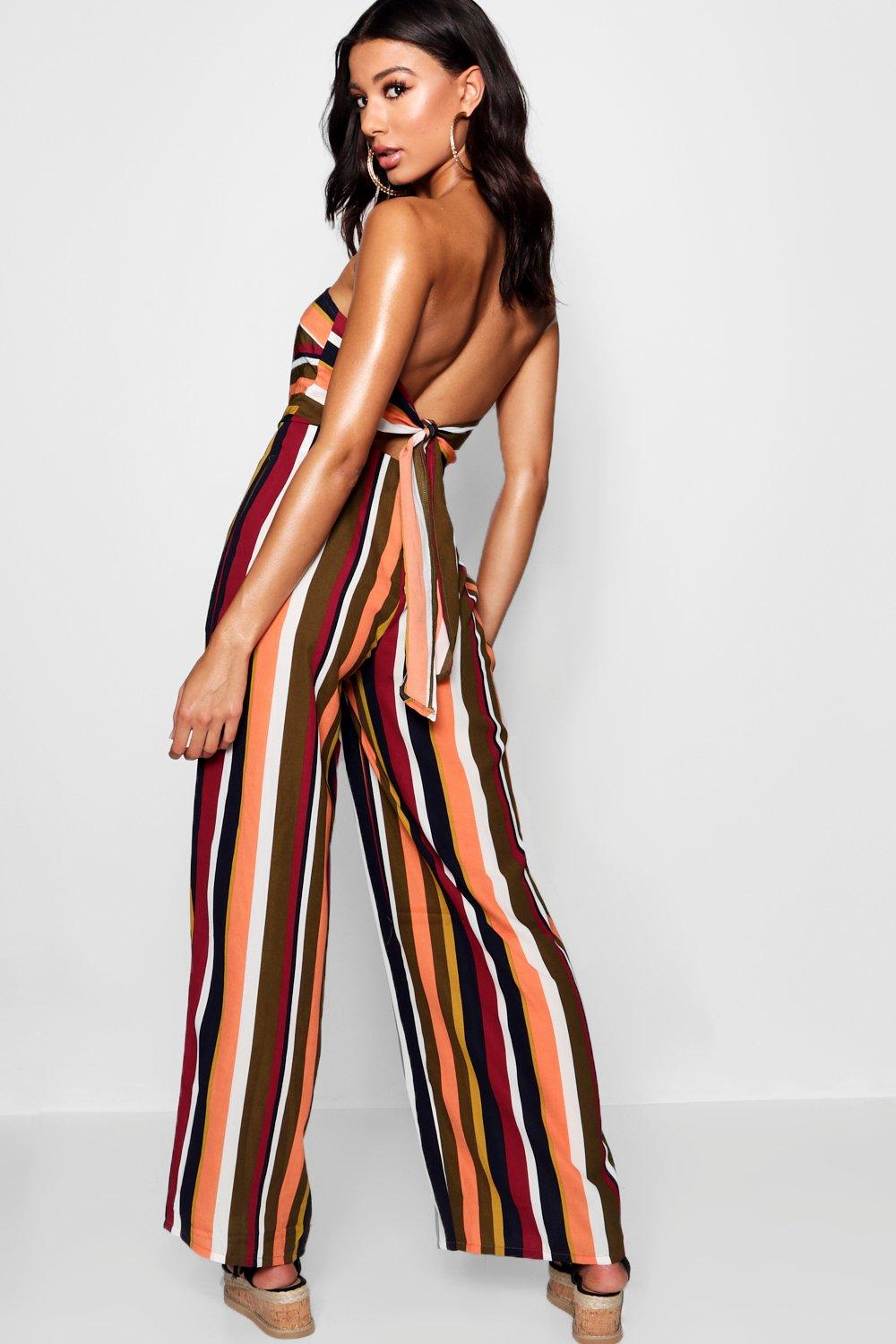 Striped store bandeau jumpsuit