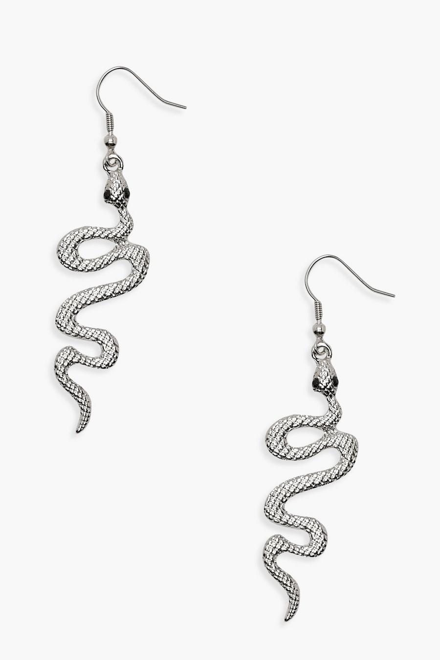 Silver Snake Earrings image number 1