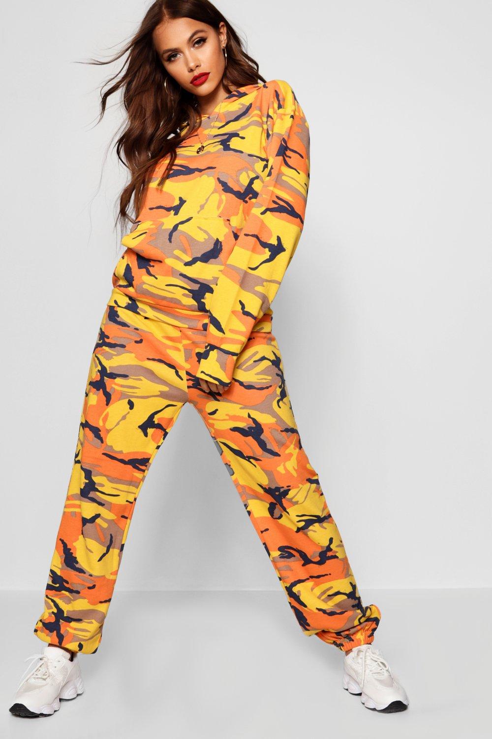 orange camo tracksuit
