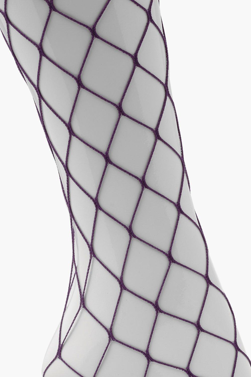 Purple Large Scale Fishnet Tights