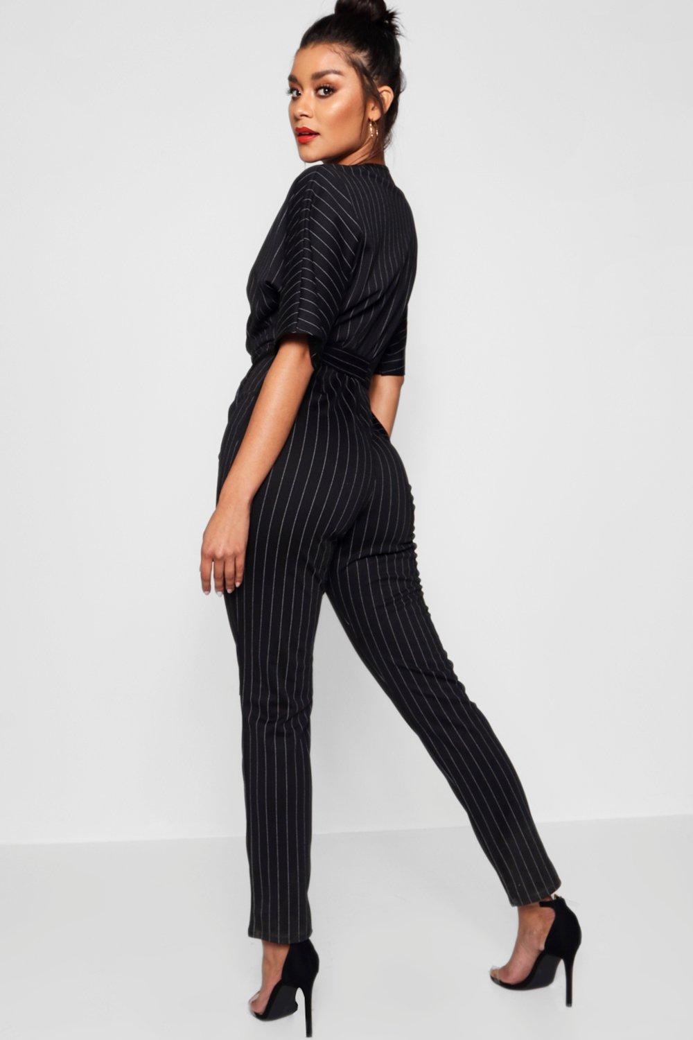 Boohoo sales pinstripe jumpsuit