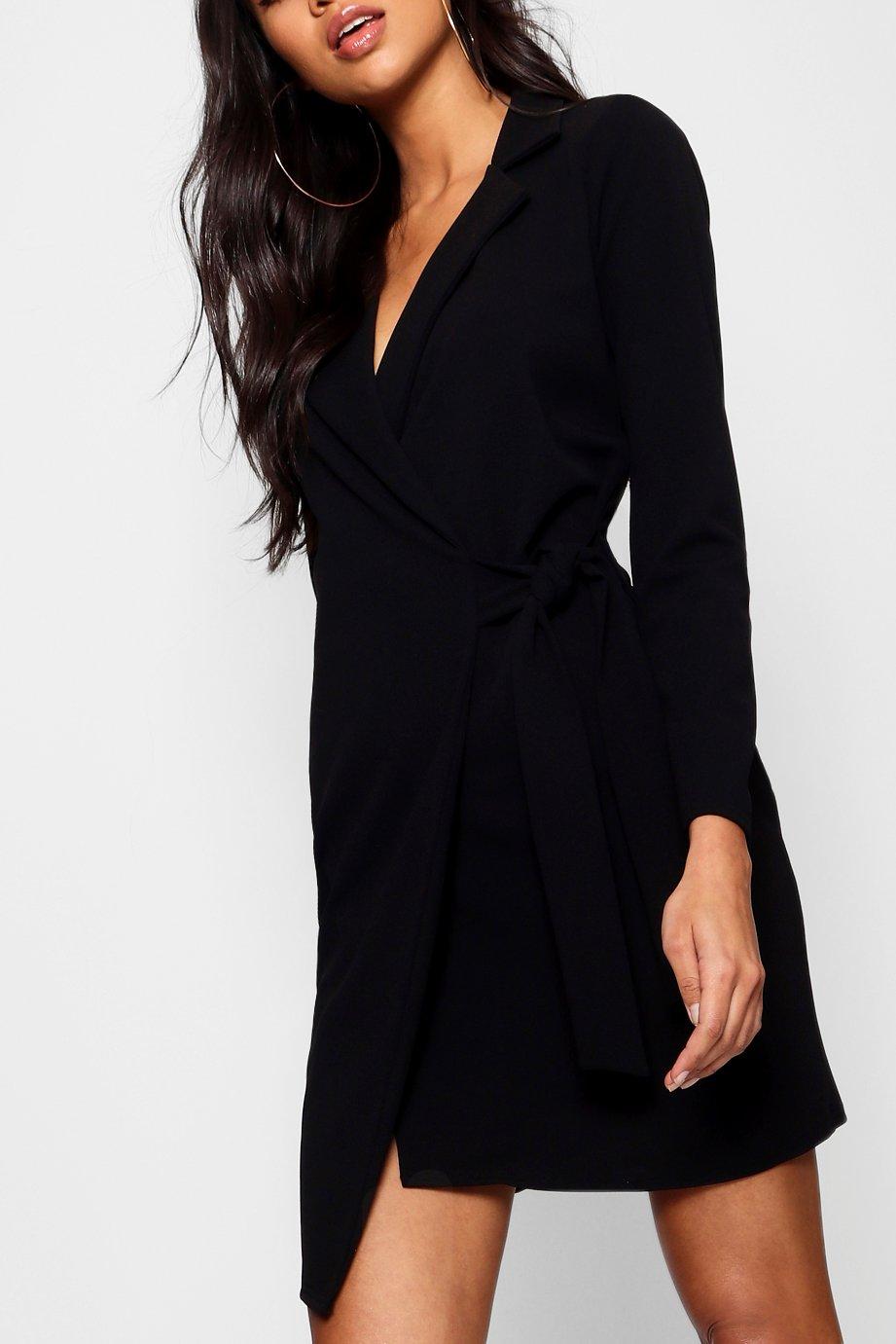 boohoo tie side blazer dress