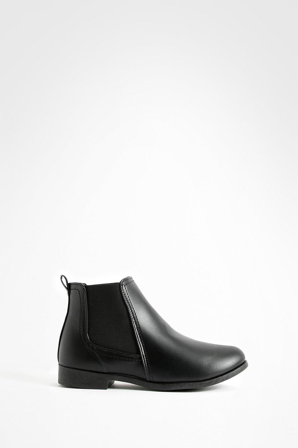 Wide fit flat on sale black ankle boots