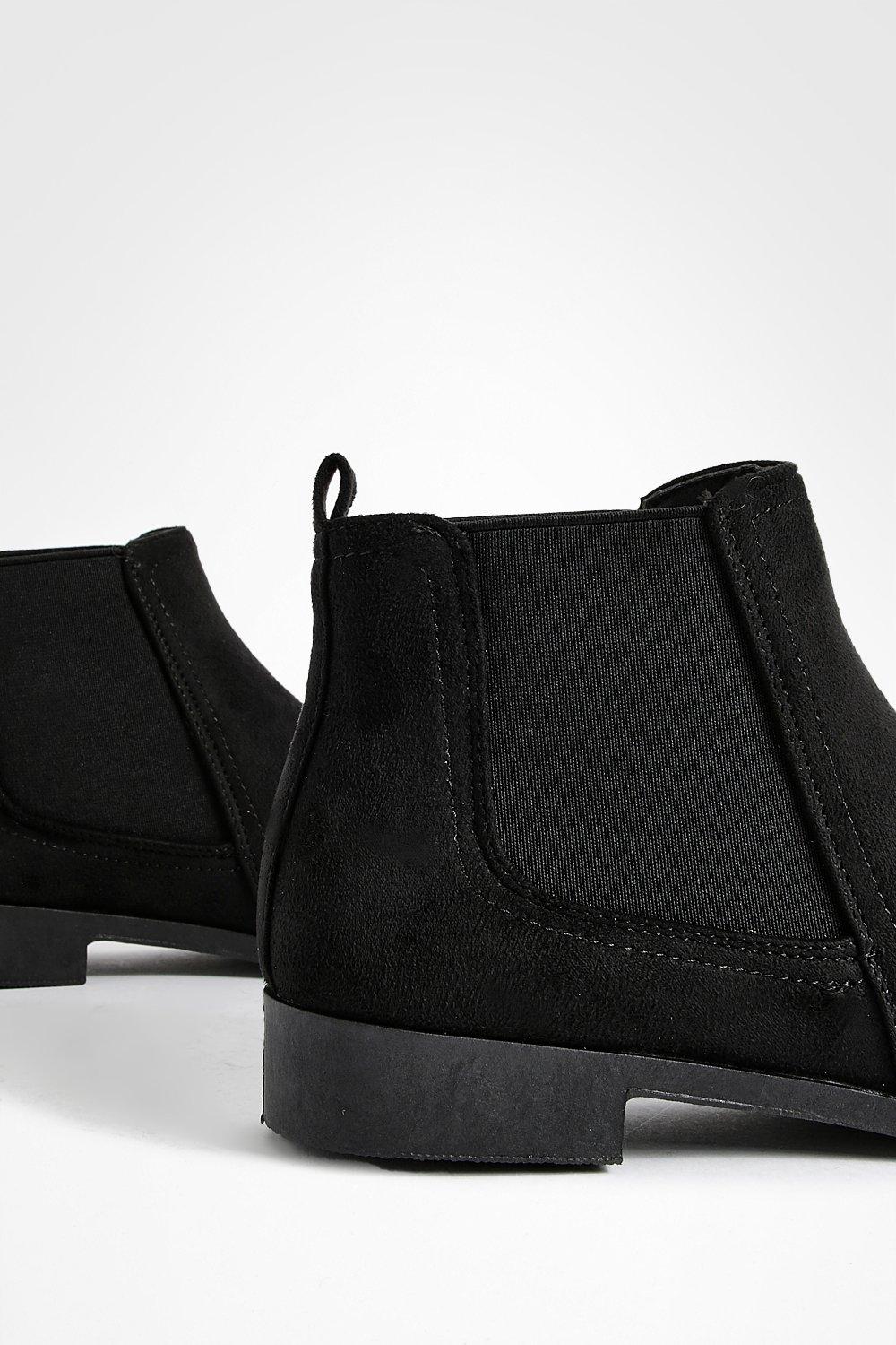 Suedette Flat Chelsea Boots