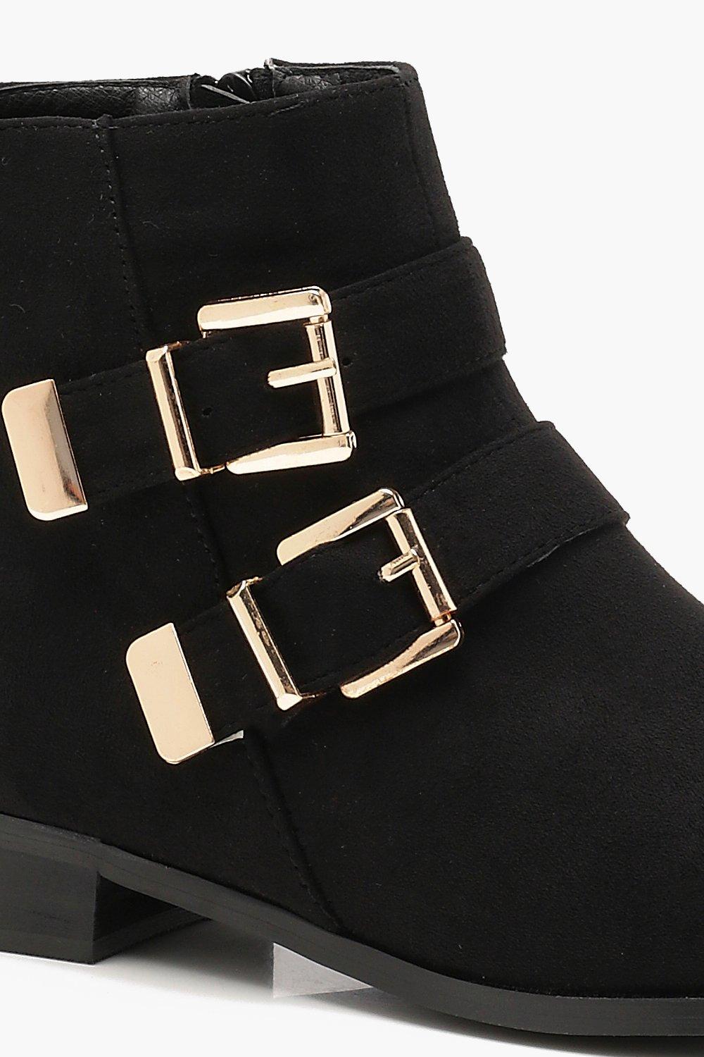 Boohoo Double Buckle Chelsea Ankle Boots