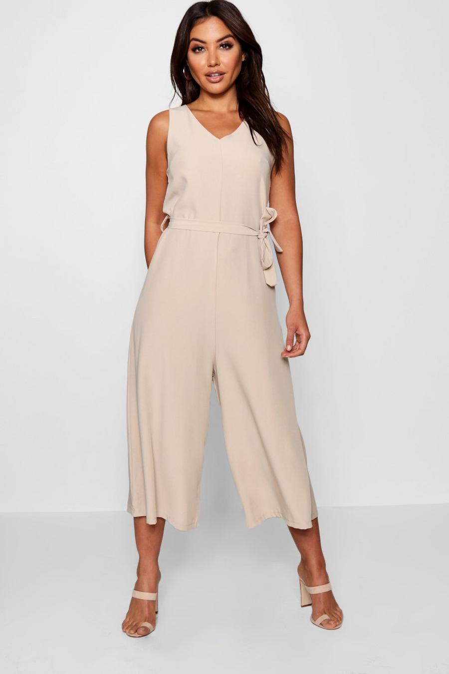 Stone Tie Waist Culotte Jumpsuit image number 1