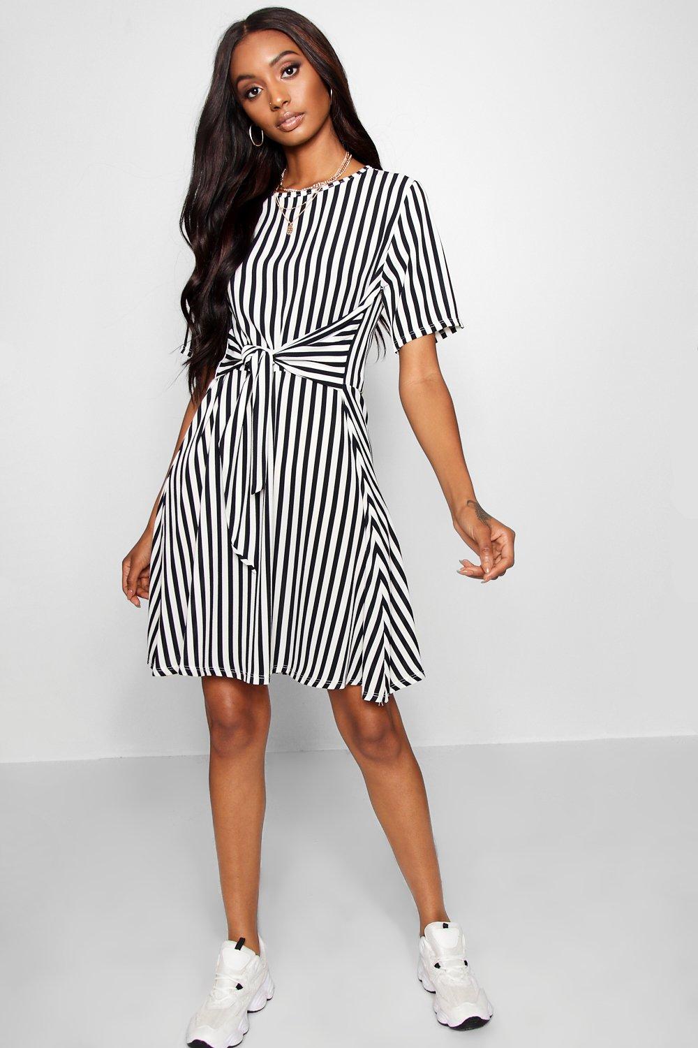 tie front dress boohoo