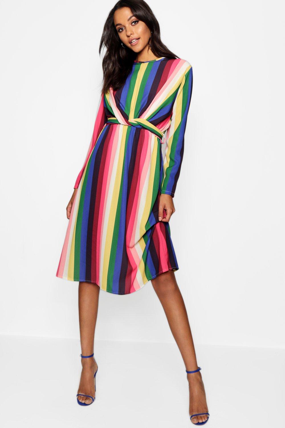 rainbow dress boohoo