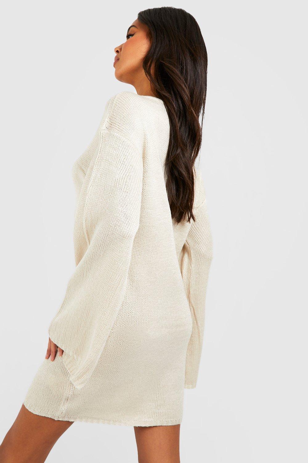 Oversized Wide Sleeve Jumper Dress | boohoo