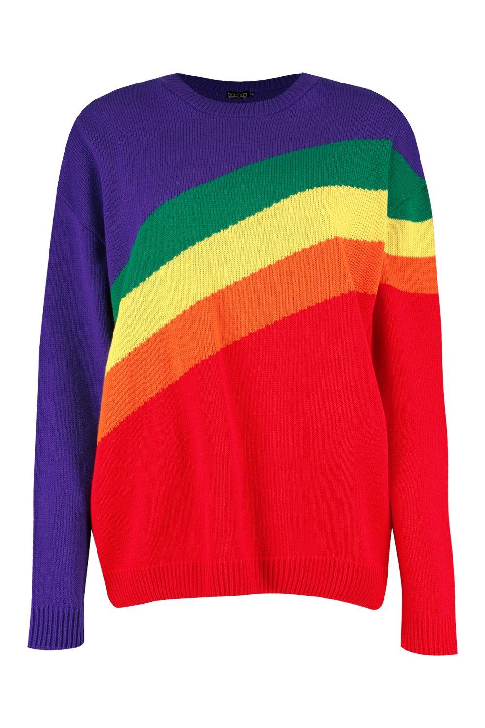 boohoo rainbow jumper