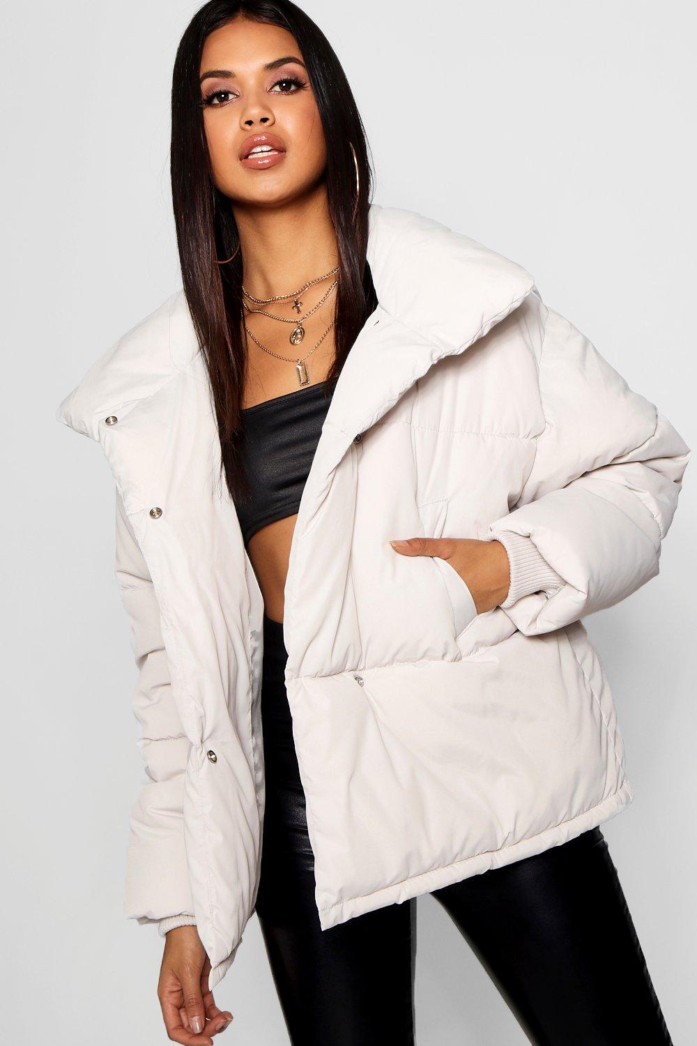 wrap puffer jacket