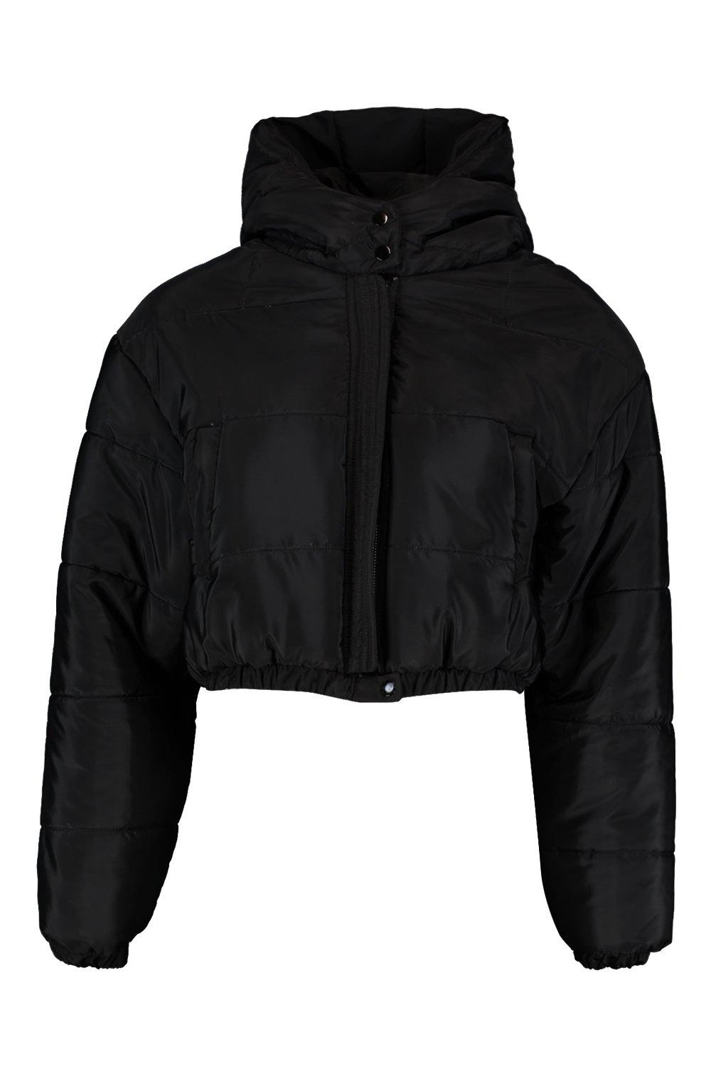 cropped hooded puffer jacket