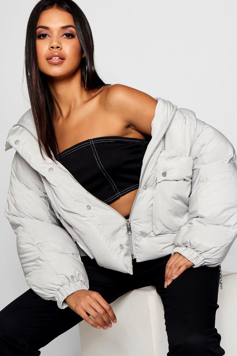 Double zip puffer on sale jacket