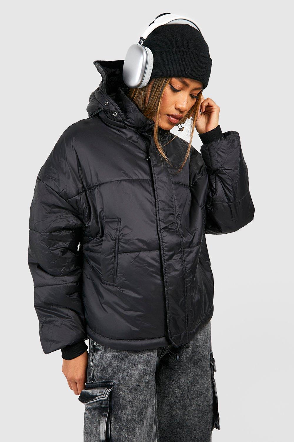 Sneeuwstorm genezen Schilderen Oversized Gewatteerde Jas Met Capuchon | boohoo