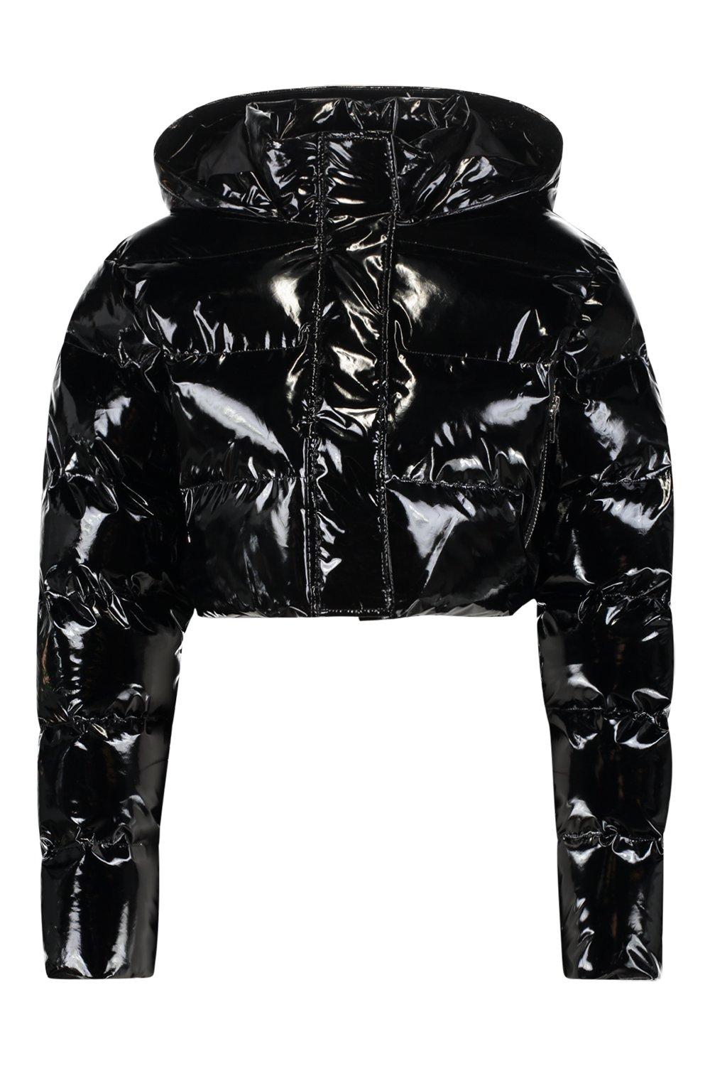 Vinyl puffer jacket on sale women's