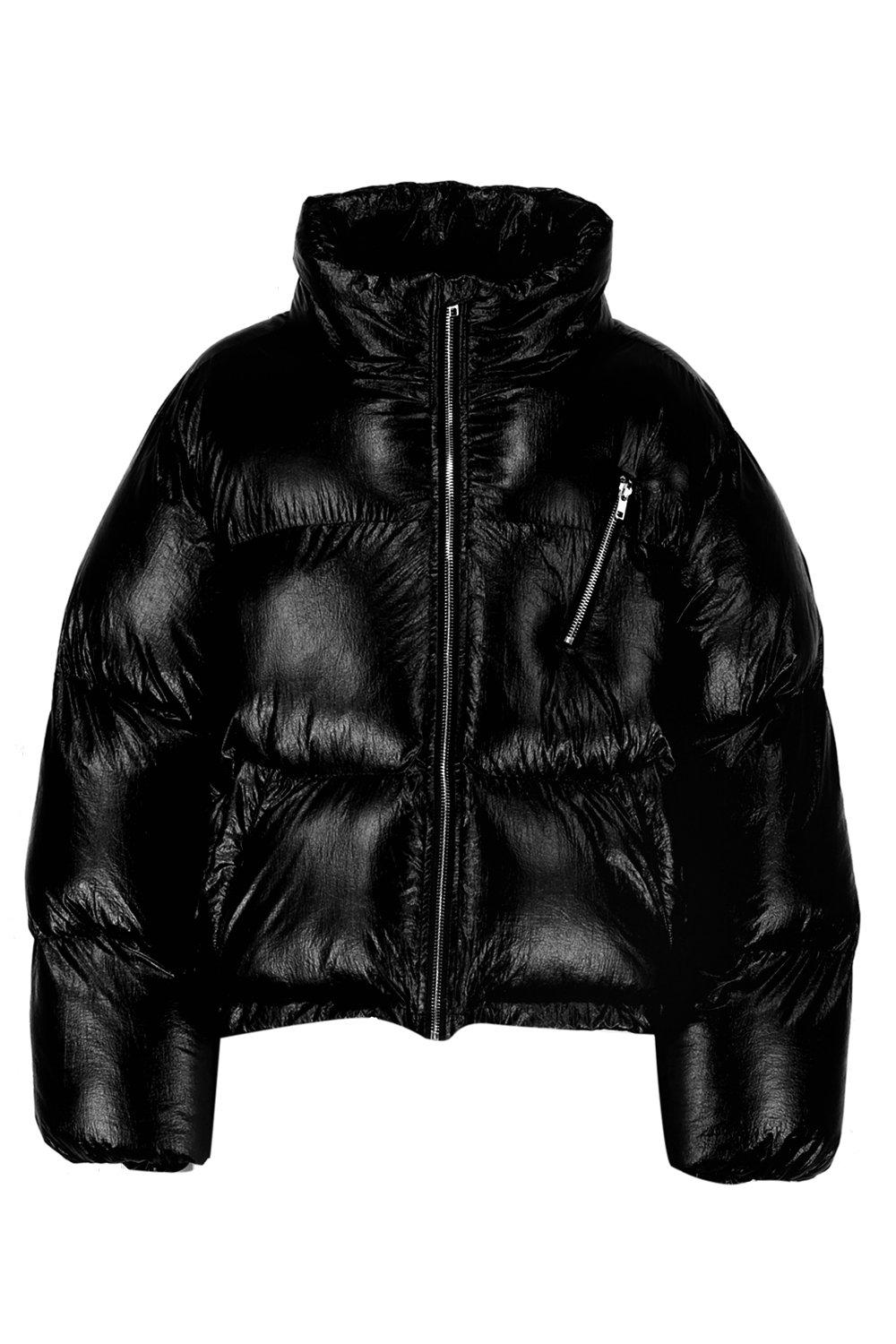 Black store metallic puffer