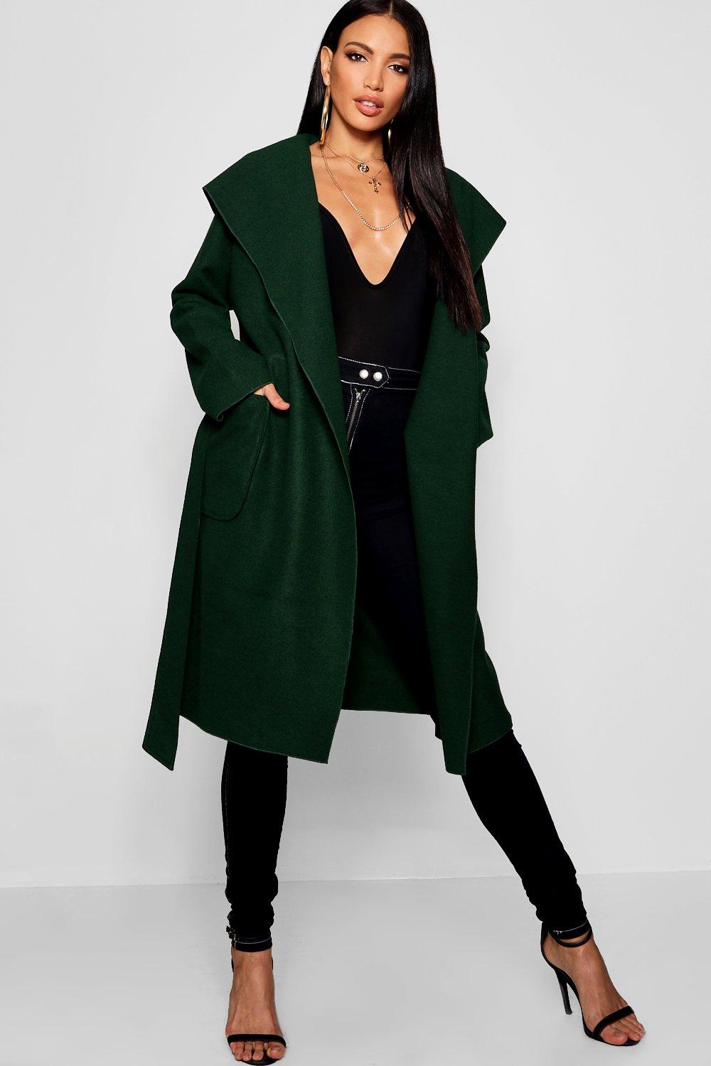 green wrap coat
