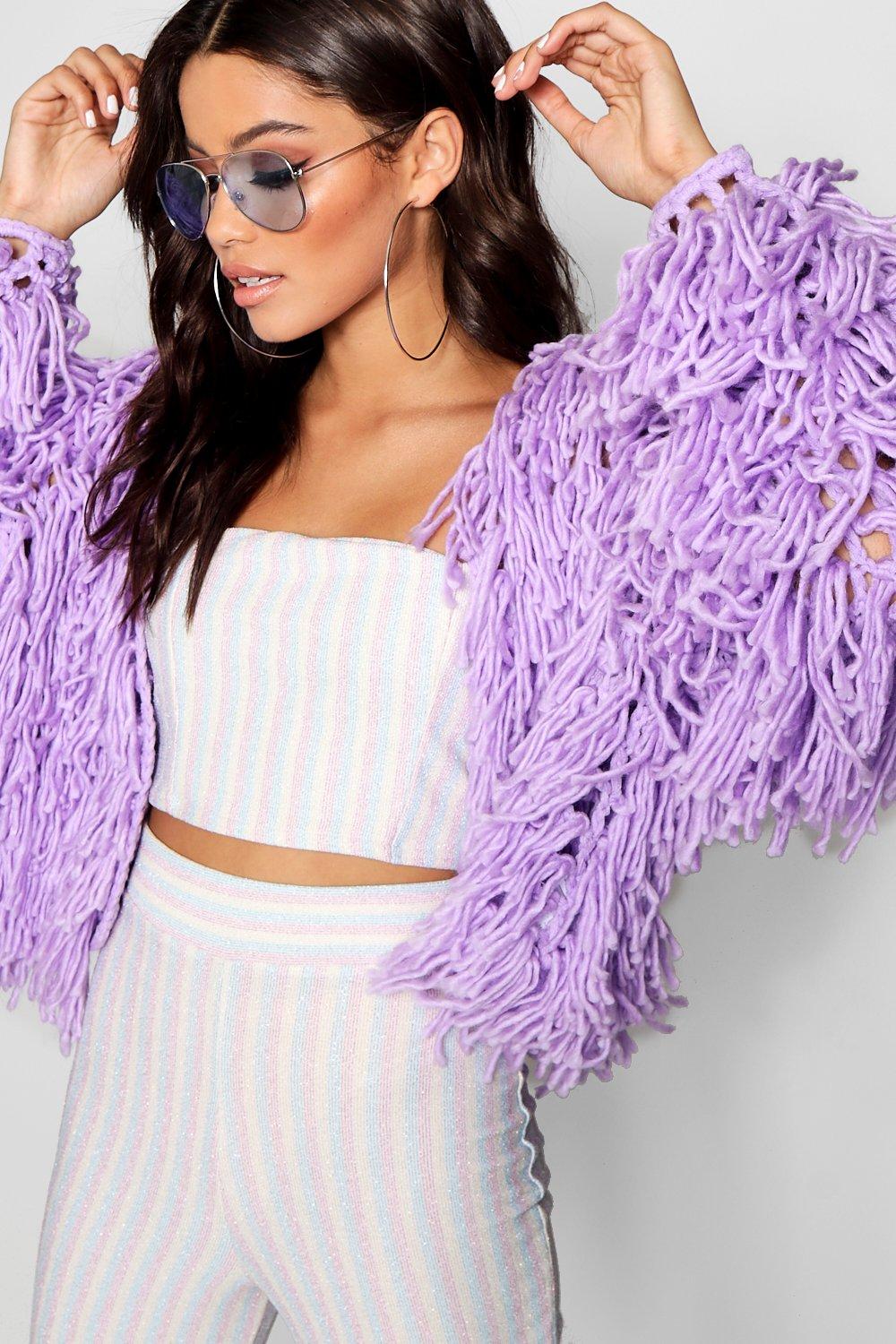 shaggy knit cardigan