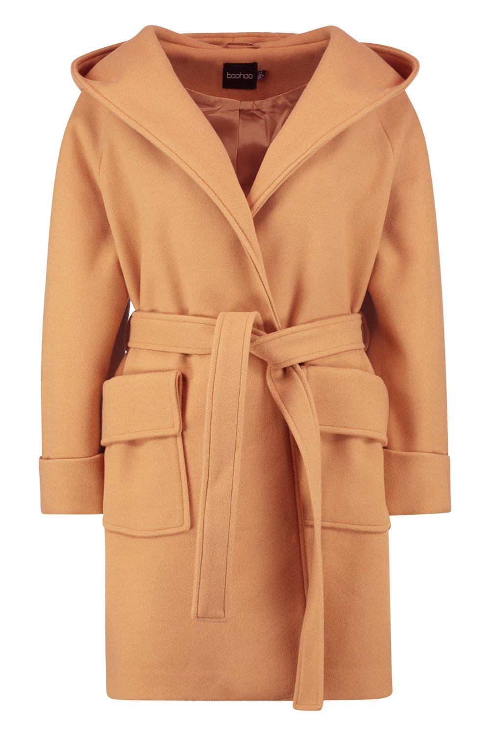 Boohoo hooded coat online