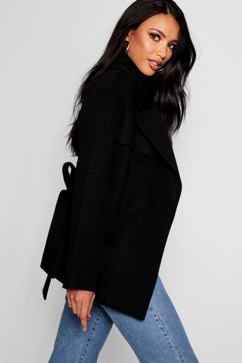 Short belted coat hot sale