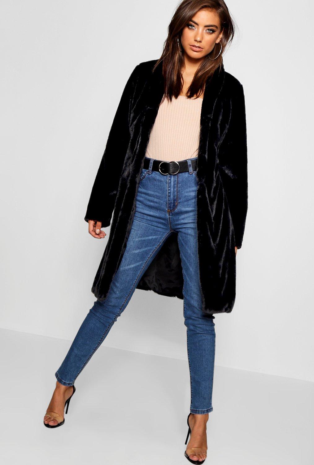 Missguided blue 2024 fur coat