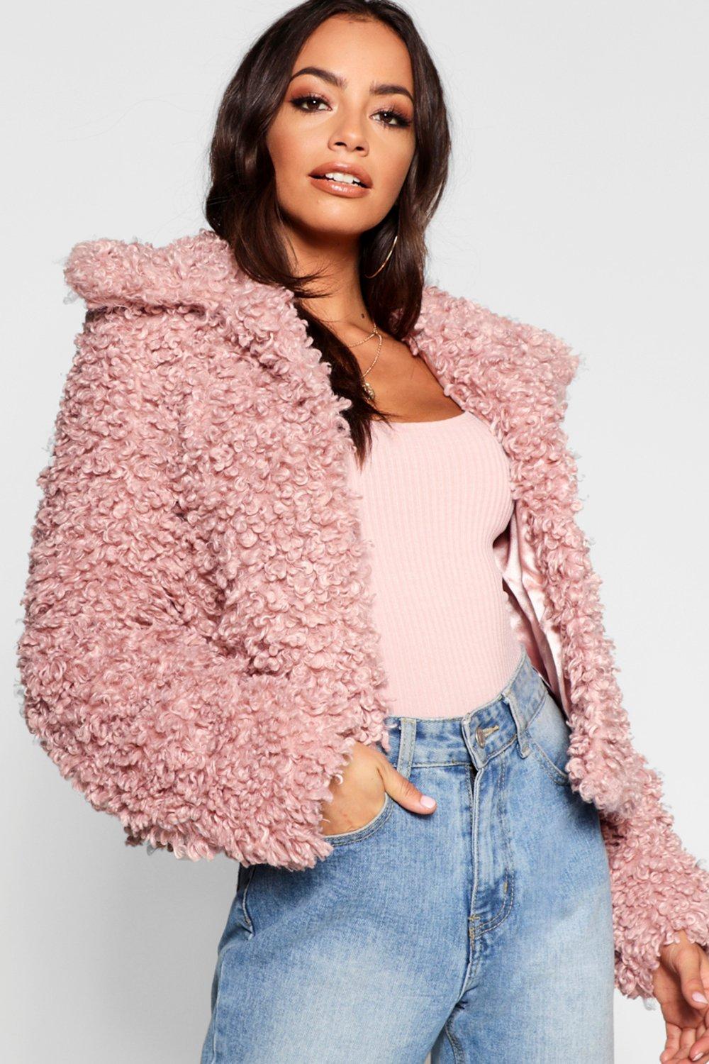 teddy coat crop