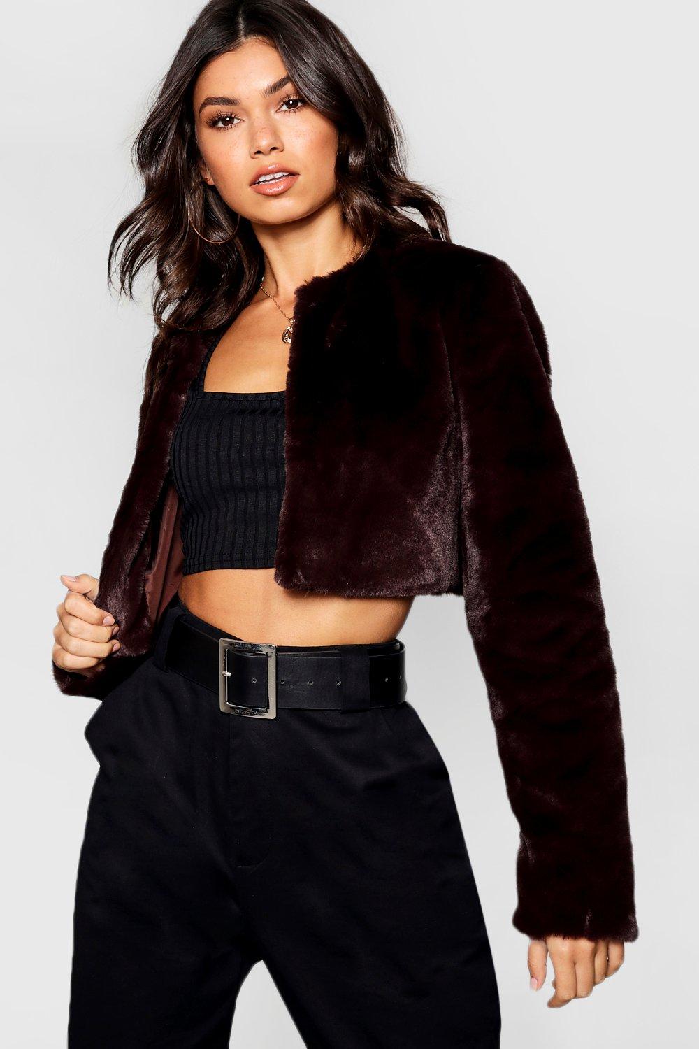 fur crop top coat